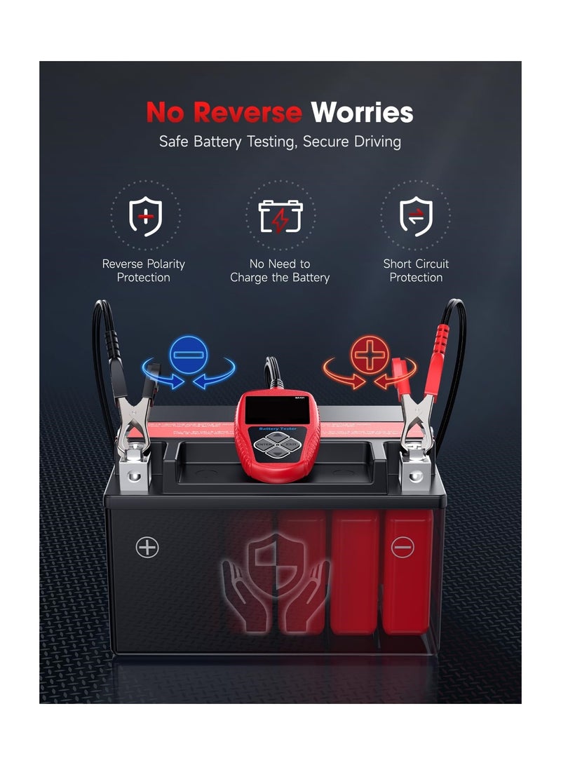 Zikra 12V Car Battery Tester Digital Tool, Automotive Battery and Alternator Diagnostic 100-2000 CCA Car Battery Load Capacity Tester Digital Battery Tester for Motorcycle, Truck, Boat, Marine & More - Image 2