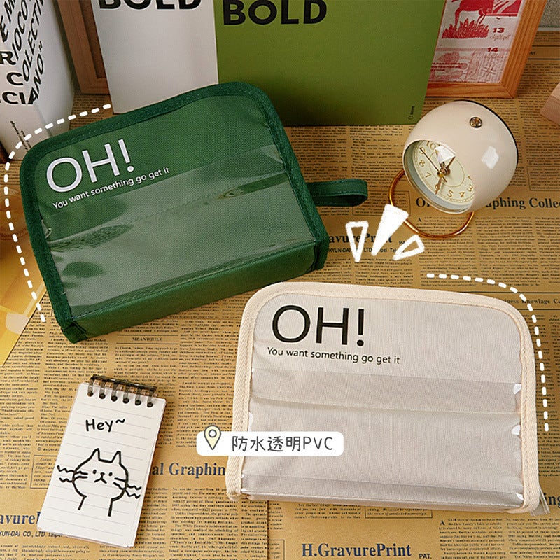 Stand-Up Large-Capacity Pencil Case, Waterproof Canvas Pencil Case, Trendy Large-Opening Stationery Bag, Popular Style - Image 2
