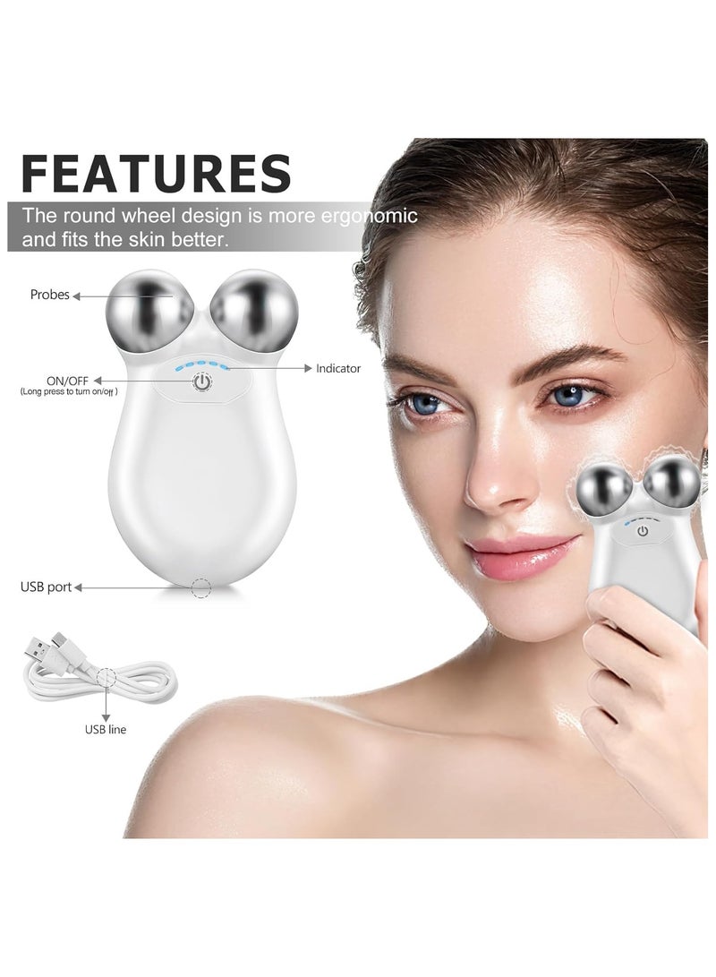 Microcurrent Facial Device, Facial Massager to Lift Face and Tighten Skin, USB Mini Microcurrent Facial Roller & Wrinkle Remover Massager, Face Sculpting/Firming Tool, Anti-Ageing and Rejuvenation - Image 2