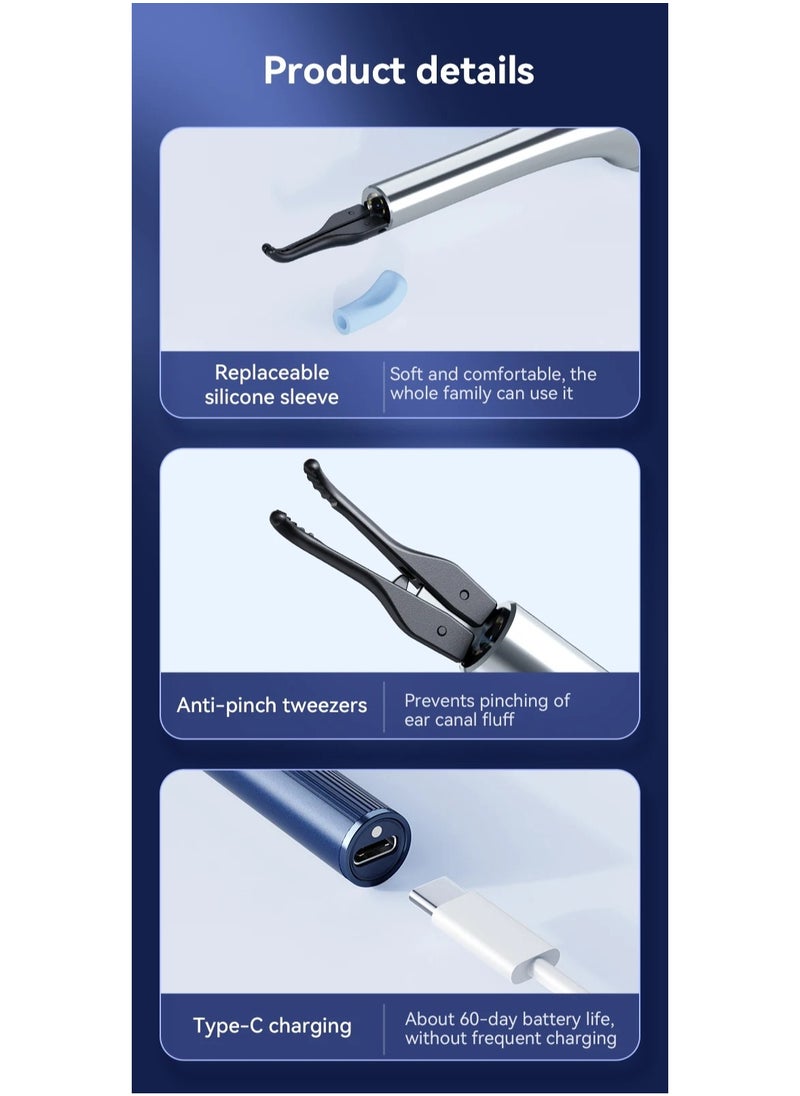 Ru syanl - 4 in 1 Visual Ear Wax Removal Tool Smart Ear Cleaner With Tweezer and Camera for IOS and Android - Image 1
