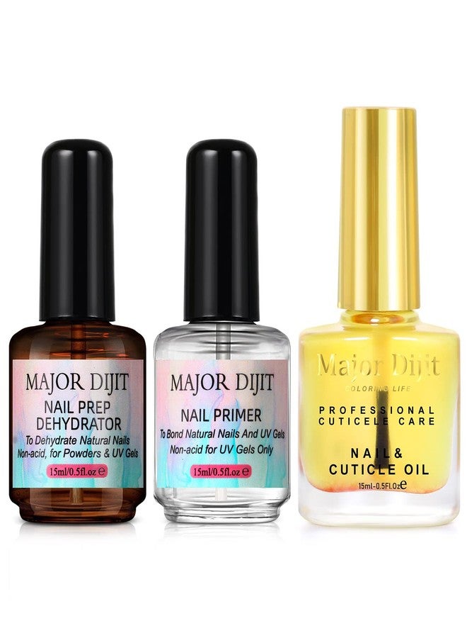 Major Dijit Nail Dehydrator and Nail Primer with Cuticle Oil Set Air Dry Superior Bonding Primer for Acrylic Powder - Image 1