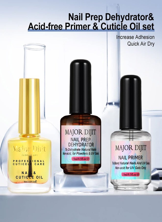 Major Dijit Nail Dehydrator and Nail Primer with Cuticle Oil Set Air Dry Superior Bonding Primer for Acrylic Powder - Image 2