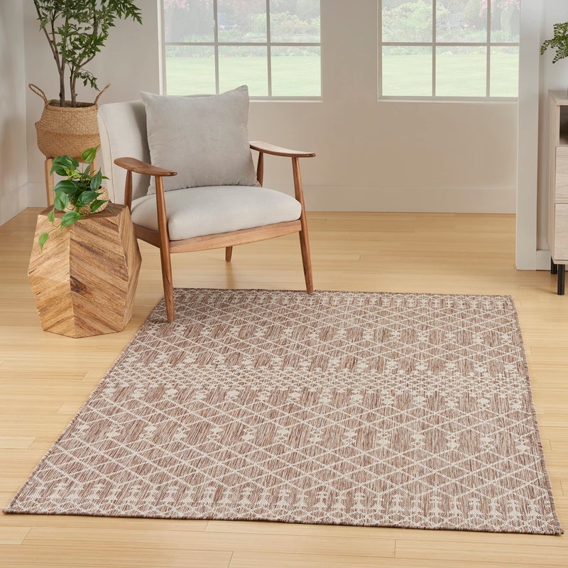 Nourison Home Positano Beige 5' x 7' Area Rug - Easy Clean, Non Shedding, Bed Room, Living Room, Dining Room, Kitchen (5' x 7') - Image 1