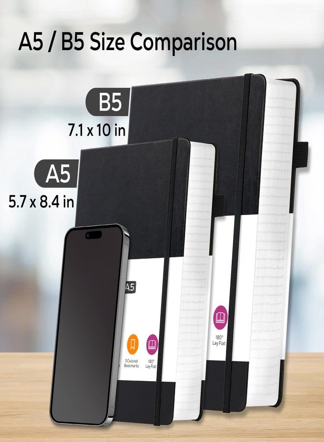 FOCUS DAY Journal Notebooks College Ruled, Thick Notebook Journal with 100GSM Paper, B5 Large Lined Notebook Journal for Women & Men, 7.1'' X 10'', 320 Pages, Black Leather Notebook - Image 5