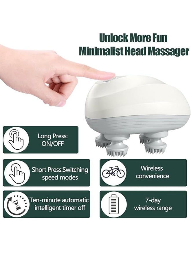 AMIR Electric Scalp Massager - Multifunctional Waterproof Head Massager With 96 Kneading Nodes - Rechargeable Head Scraper For Hair Growth Stress Relief - Relaxing Gift For Women Men  - Image 2
