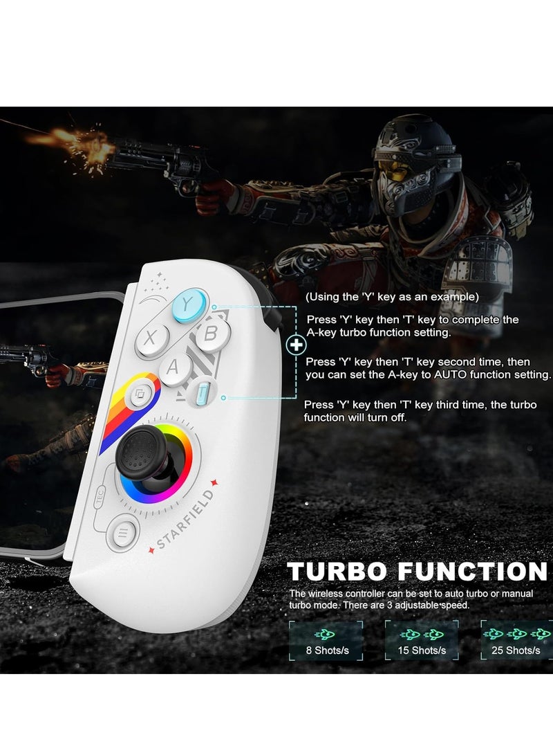Wireless Gamepad Controller for iPad/Tablet/iPhone/Android/Switch with RGB Hall Effect Joystick/Hall Trigger/Turbo/Support Streaming on Xbox/PS4/PC Console/Cloud Gaming/CODM Mobile - Image 5