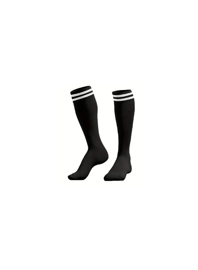 ٣ أزواج من الجوارب الرياضية المخططة للأطفال بطول الركبة للأولاد والبنات - Image 3