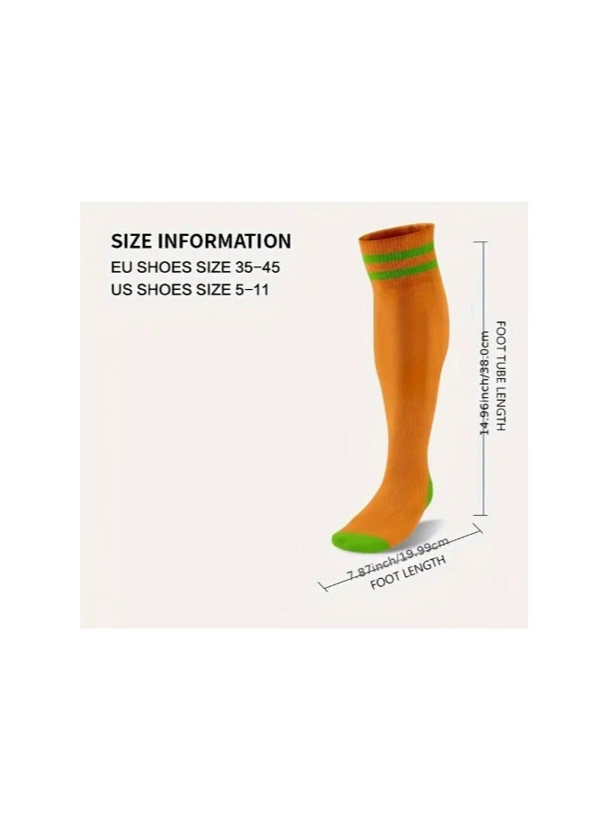 ٣ أزواج من الجوارب الرياضية المخططة للأطفال بطول الركبة للأولاد والبنات - Image 5