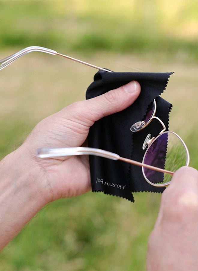 MARGOUN 24 Pack Of Microfiber Cleaning Cloth Premium Cloth for Glasses Lens Screens & More Multicolour 6cm X 9cm Black - Image 4