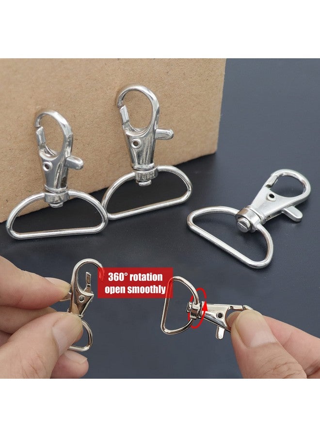 YAKA 50 Pack Premium Metal Lobster Claw Clasps 360° Swivel Trigger Snap Hooks by Swivel Clasps with D Ring (D Ring Inner Width 0.78inch) - Image 3