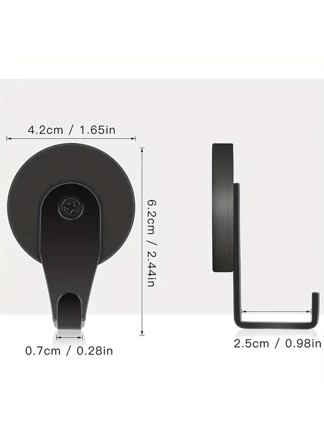 2 Pack Black Heavy Duty Wreath Hooks Curved No Slip Grip For Wall Door Refrigerator - Image 4