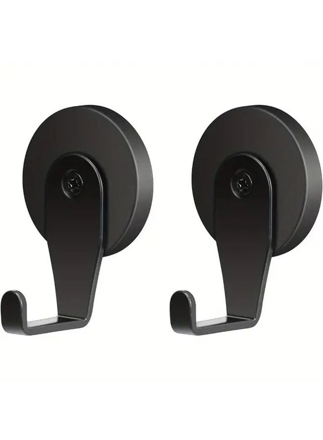 2 Pack Black Heavy Duty Wreath Hooks Curved No Slip Grip For Wall Door Refrigerator - Image 2