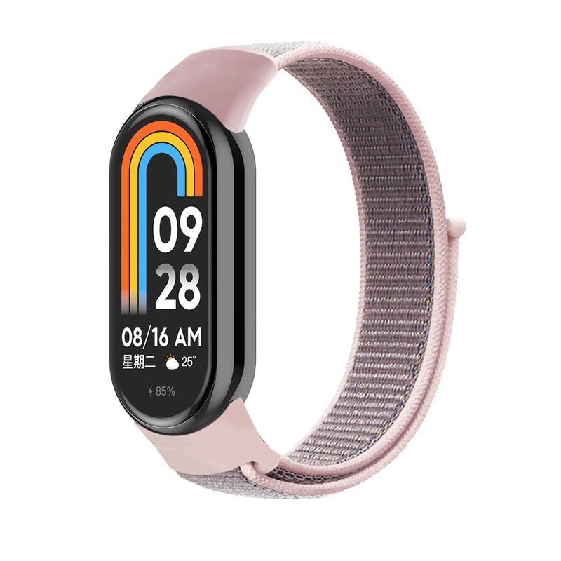 erorex For Xiaomi Mi Band 8 Loop Nylon Watch Band(Pink) - Image 1