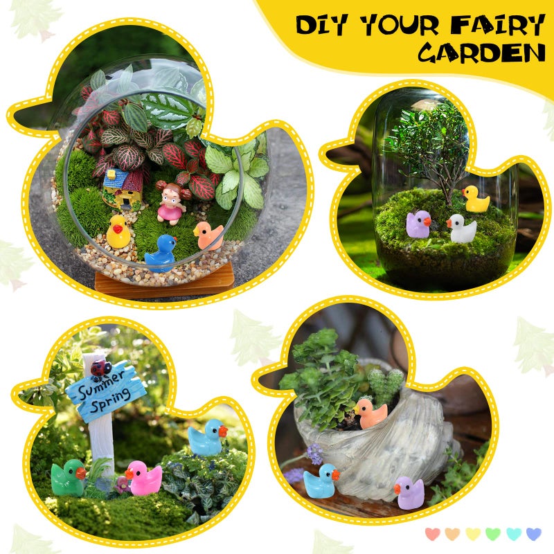 GliSun 220 Pieces Mini Resin Ducks Tiny Duck for Garden Micro Landscape Ornament Dollhouse Prank Christmas Falloween Birthday Party Favors DIY Decoration Craft(11 Colors) - Image 3