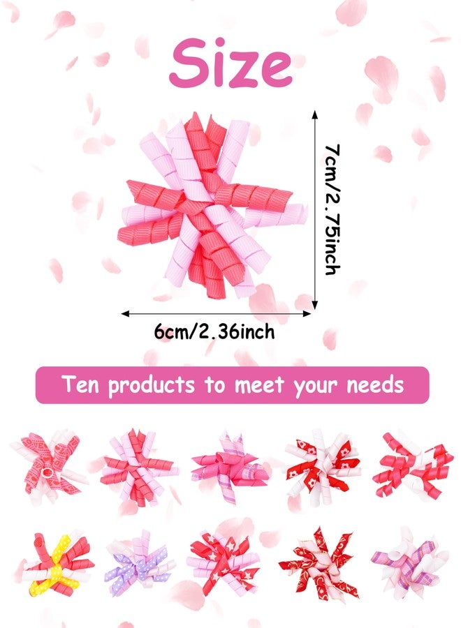 PET SHOW 20 Pack/10 Pairs Pink Curly Dog Hair Bows with Rubber Bands for Small Medium Dogs Girl Spiral Puppy Swirl Topknot Cat Female Holiday Hair Accessories Pet Favor Gift(Pink) - Image 2