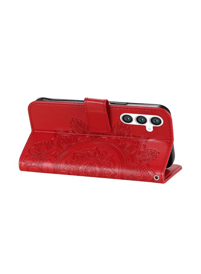 اس-توب جراب لهاتف Samsung Galaxy S23 FE 5G جراب هاتف جلدي منقوش عليه زهور 7 بتلات - Image 5