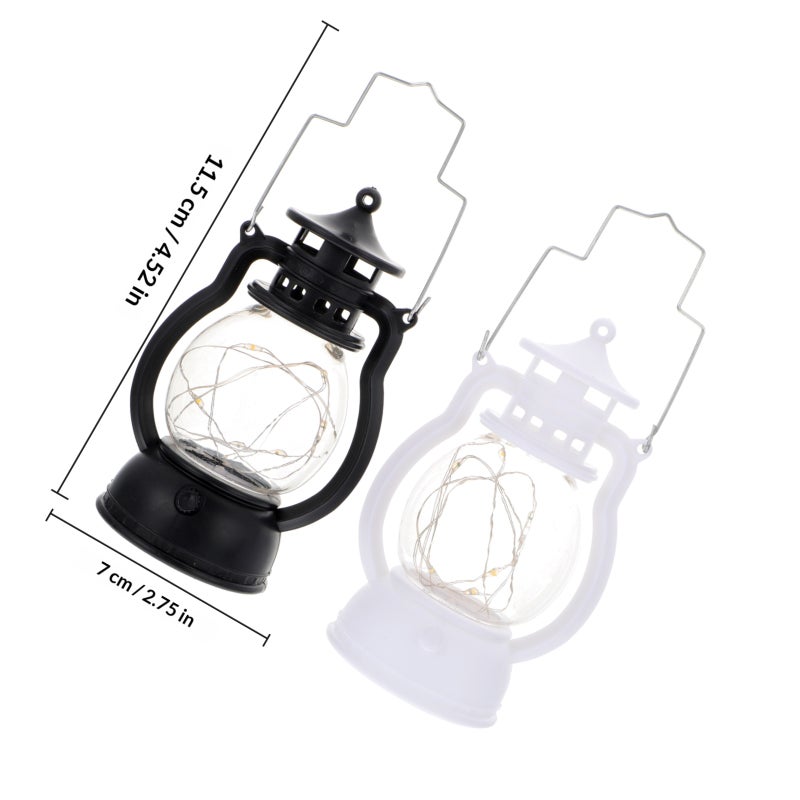 2Pcs Handheld Retro Lantern Decorative Lamp Electronic Candle Light - Image 2