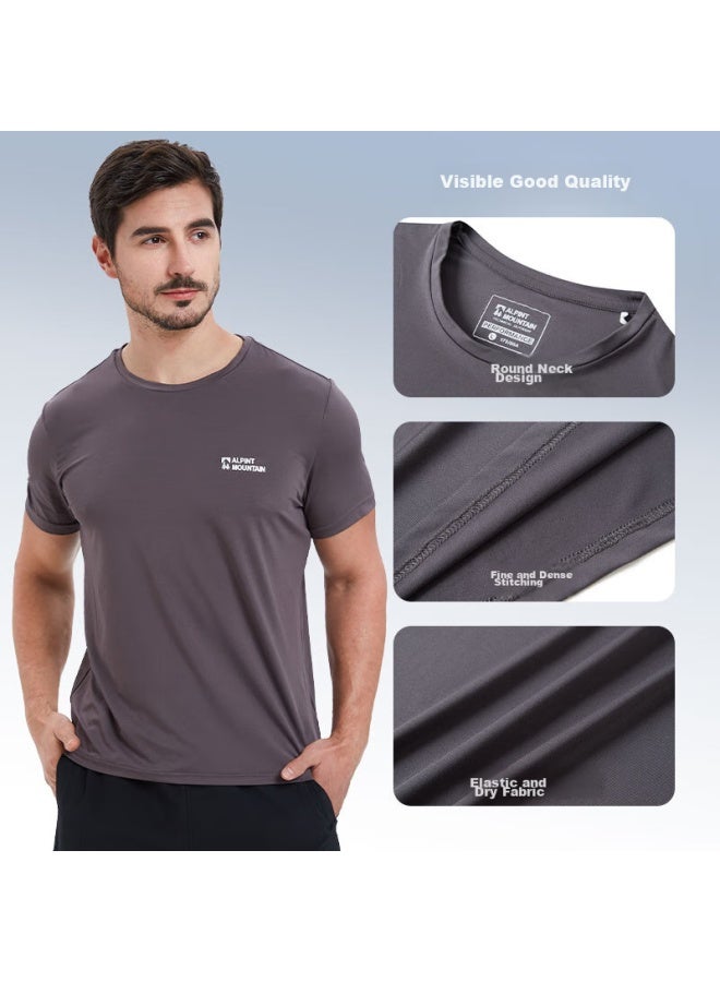 Alpint Mountain 3m Technology Quick-dry Men's Short-sleeve T-shirt, Elastic Breathable Outdoor Quick-dry Shirt For Women, Summer Sports - Image 3
