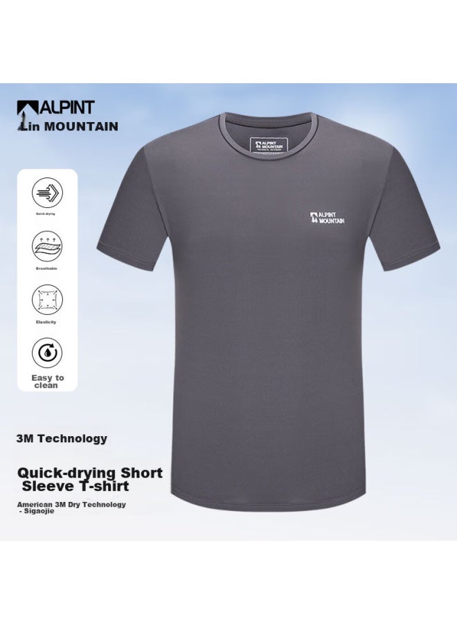 Alpint Mountain 3m Technology Quick-dry Men's Short-sleeve T-shirt, Elastic Breathable Outdoor Quick-dry Shirt For Women, Summer Sports - Image 1