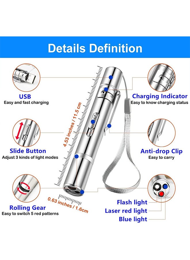 USB Rechargeable Red Laser Pointer, Laser Pointer Interactive Toys, 7Modes Lazer Projection Playpen for Kitten Outdoor Pet Chaser Tease,  Small Laser Presentation Clicker Pen - Image 2
