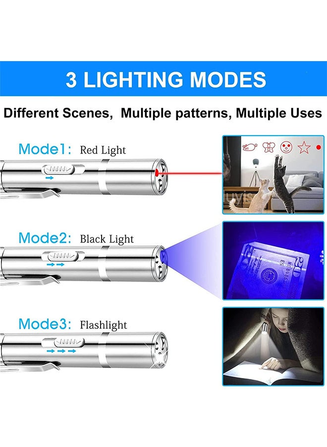 USB Rechargeable Red Laser Pointer, Laser Pointer Interactive Toys, 7Modes Lazer Projection Playpen for Kitten Outdoor Pet Chaser Tease,  Small Laser Presentation Clicker Pen - Image 3