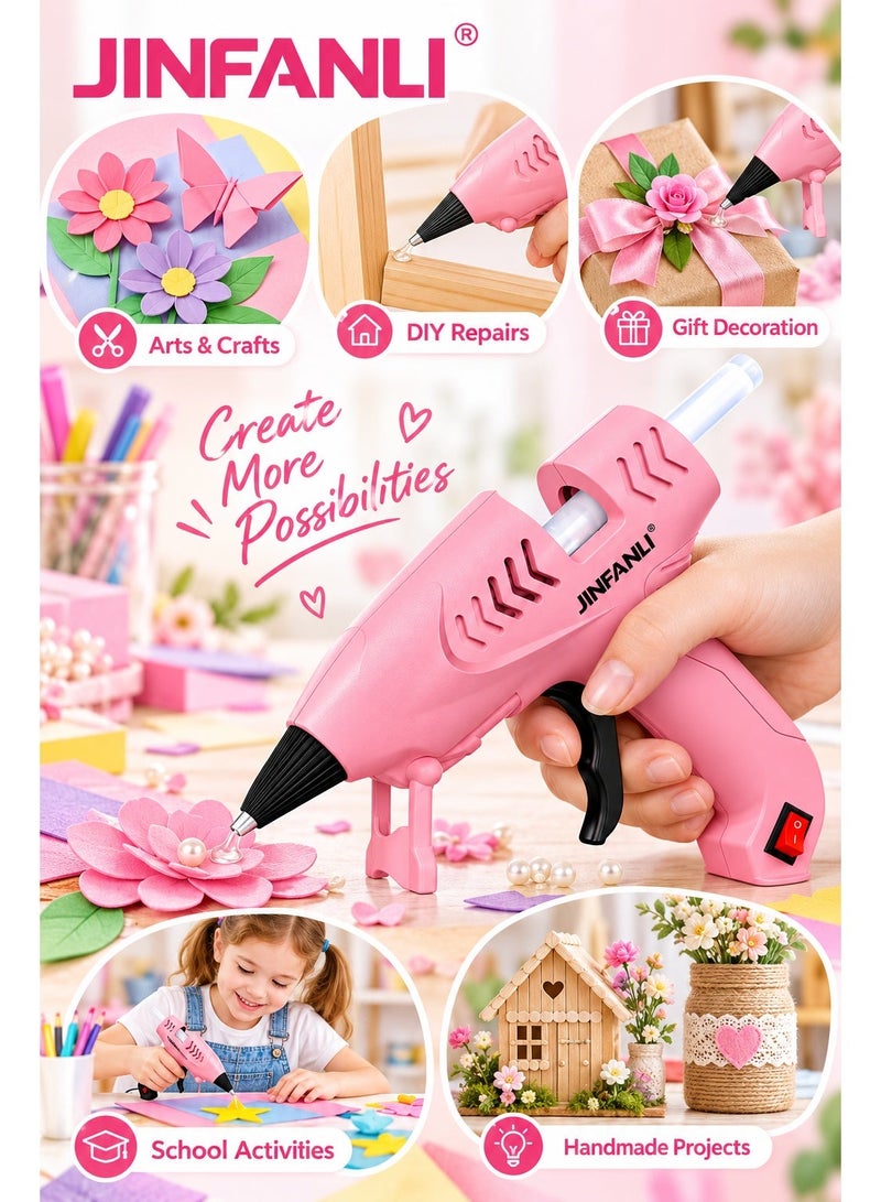 JINFANLI 20W Mini Hot Glue Gun Kit with 20 Glue Sticks, Fast Heating Craft Glue Gun with Overheat Protection & Non-Slip Stand for DIY, Arts, Crafts, School Projects & Home Repairs - Image 3