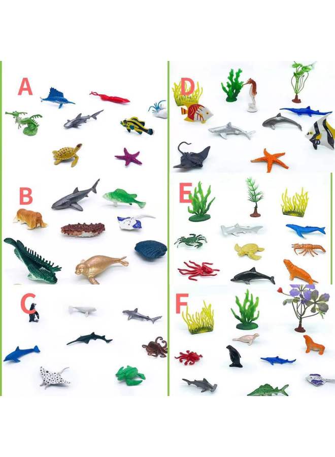 56 2-3-inch Solid Simulation Plastic Ocean Model 3-7cm Mini Marine Octopus Crab Toy-Color:Ocean Optional Set Of A- F  Single Price - Image 1