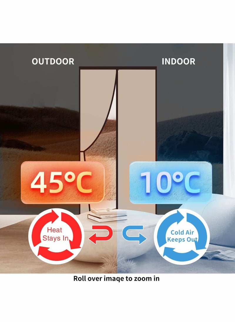 KASTWAVE - Magnetic Insulated Door Curtain, Thermal Door Cover Door Screen Auto Closer Self-Closing Privacy Screen Door for Air Conditioner Room, Patio, Bedroom-Hands Free - Image 1