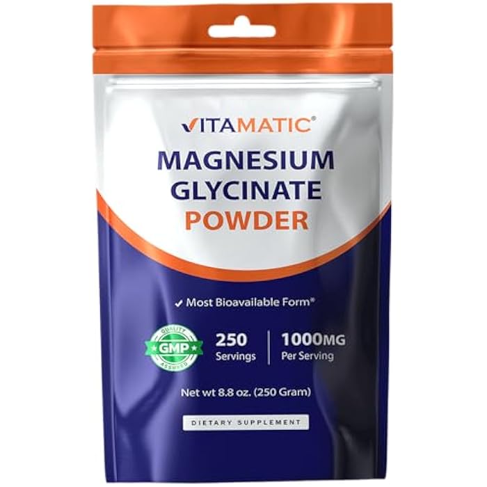 Vitamatic Magnesium (from Glycinate & Oxide) - Supports Muscle, Joint, and Heart Health 250 Grams - Image 1