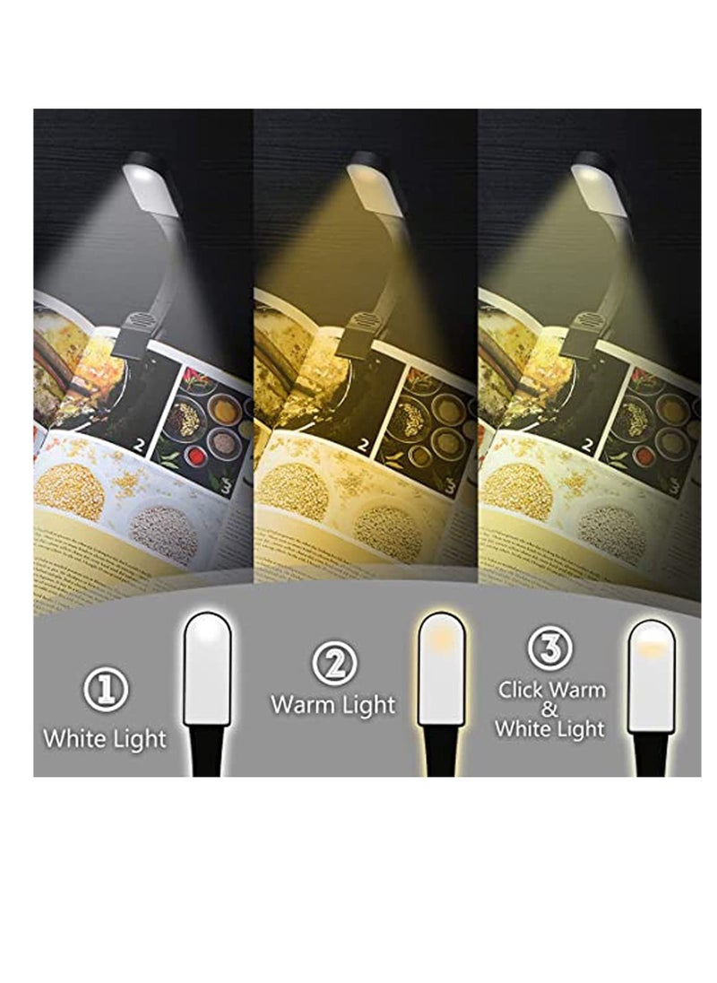 Excefore - Book Light, USB Rechargeable 3 Modes Stepless Dimming Flexible Clip Light for Reading at Night with Magnet Portable Eye Protection Reading Light for Camping Travel Train Book Laptop Tablet - Image 1