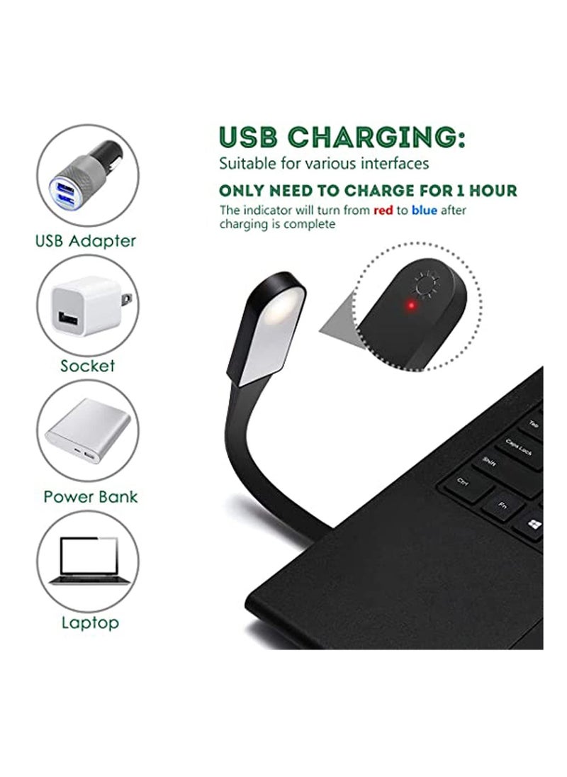 Excefore - Book Light, USB Rechargeable 3 Modes Stepless Dimming Flexible Clip Light for Reading at Night with Magnet Portable Eye Protection Reading Light for Camping Travel Train Book Laptop Tablet - Image 1