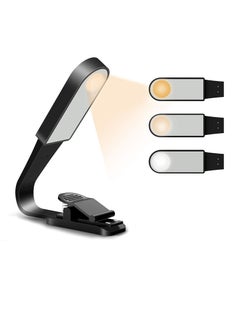 Book Light, USB Rechargeable 3 Modes Stepless Dimming Flexible Clip Light for Reading at Night with Magnet Portable Eye Protection Reading Light for Camping Travel Train Book Laptop Tablet