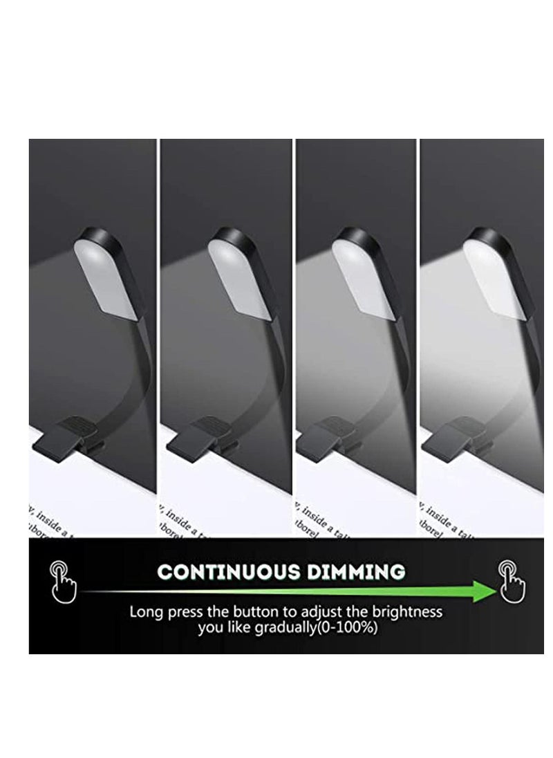 Excefore - Book Light, USB Rechargeable 3 Modes Stepless Dimming Flexible Clip Light for Reading at Night with Magnet Portable Eye Protection Reading Light for Camping Travel Train Book Laptop Tablet - Image 1