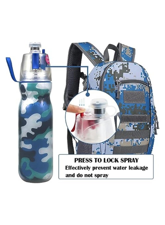 X spring Sport Spray Water Bottle, Kids Sport Water Bottles, 590ML Cool Mist Water Bottle with Three Layer Heat Insulation, Leakproof BPA Free Drinking Bottle for Cycling and School (Blue) - Image 5