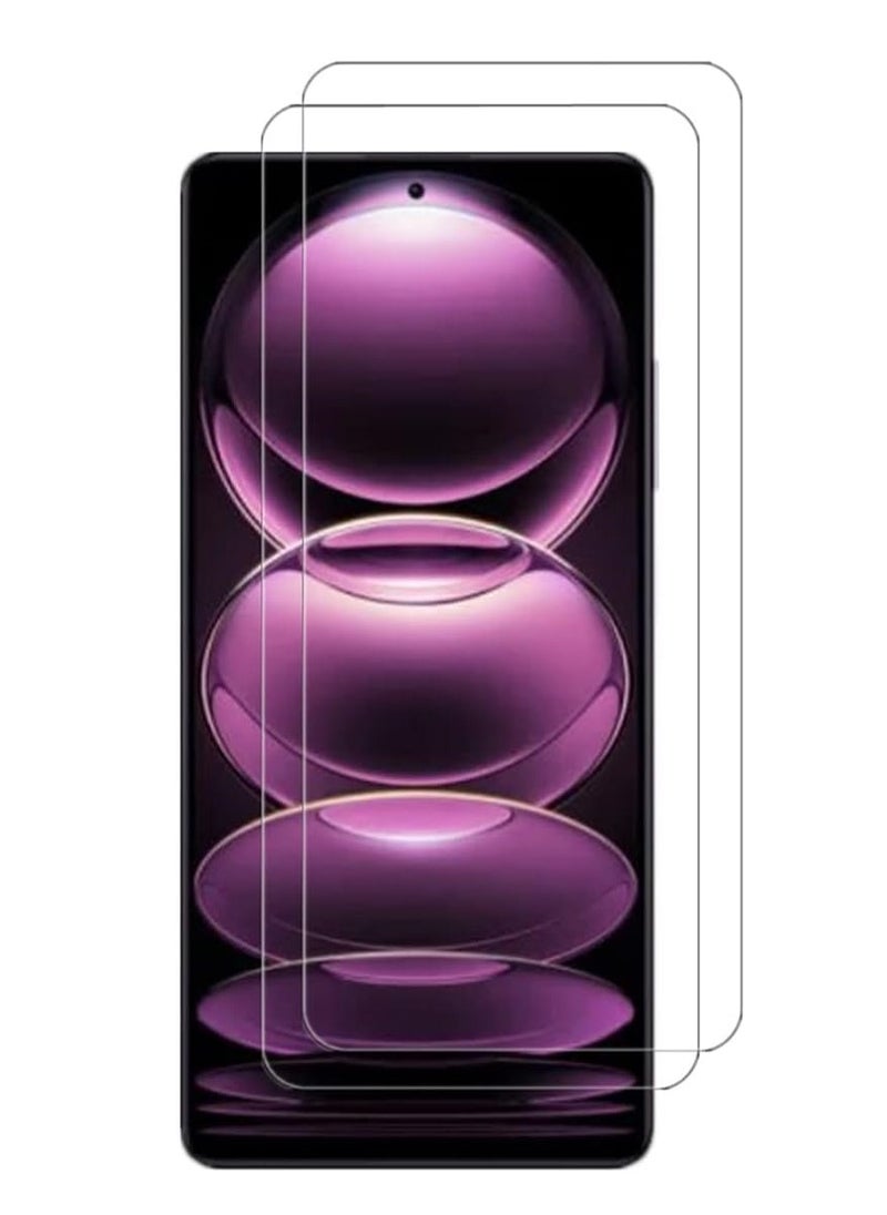 Super 2 Pieces Tempered Glass Screen Protector Clear Designed For Xiaomi Redmi Note 12 Pro Full Screen Coverage And Bubble Free - Image 1