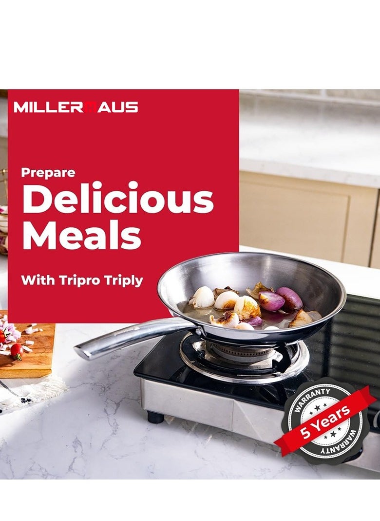 MILLERHAUS Millerhaus Tri-Ply Frypan 32cm Stainless Steel  - Image 3