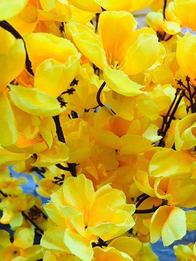 Coolkart Plastic Real Looking Beautiful Orchid Artificial Flower Bunch For Home Office Restaurant Decoration Yellow (Pack Of 1 Bunch/7 Sticks) Made In India - Image 4
