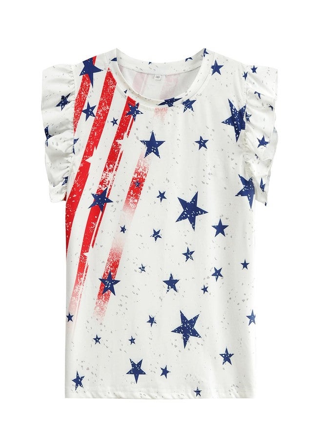 Tkria Toddler Girls July 4th Outfit USA Flag Striped Stars Shirt Kid Girls Patriotic Shirt Outfit Clothes 3T - Image 1