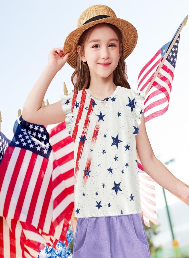 Tkria Toddler Girls July 4th Outfit USA Flag Striped Stars Shirt Kid Girls Patriotic Shirt Outfit Clothes 3T - Image 3