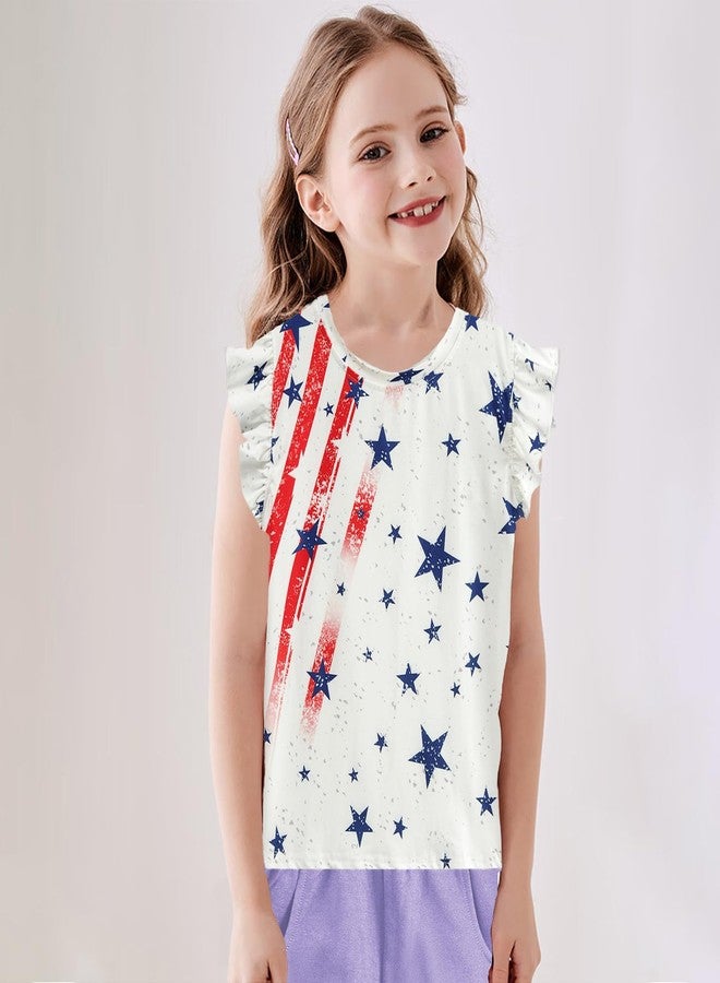 Tkria Toddler Girls July 4th Outfit USA Flag Striped Stars Shirt Kid Girls Patriotic Shirt Outfit Clothes 3T - Image 2