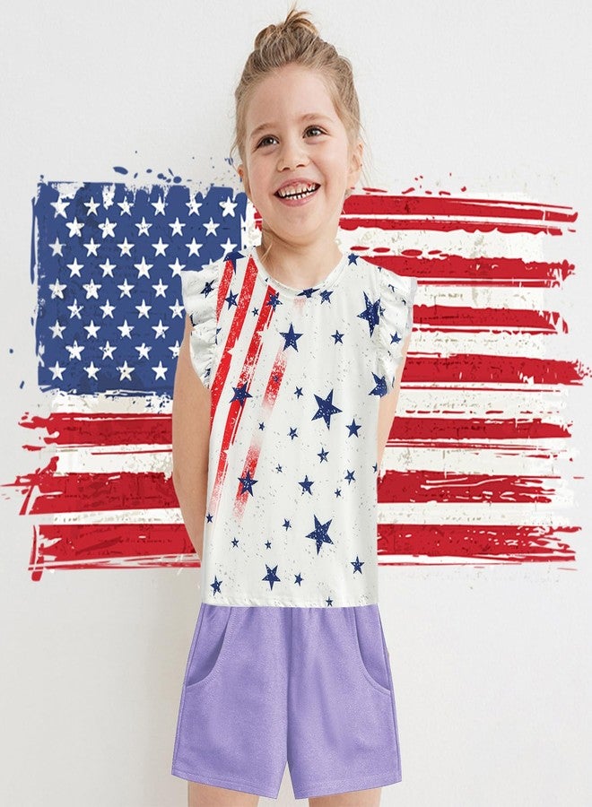 Tkria Toddler Girls July 4th Outfit USA Flag Striped Stars Shirt Kid Girls Patriotic Shirt Outfit Clothes 3T - Image 4