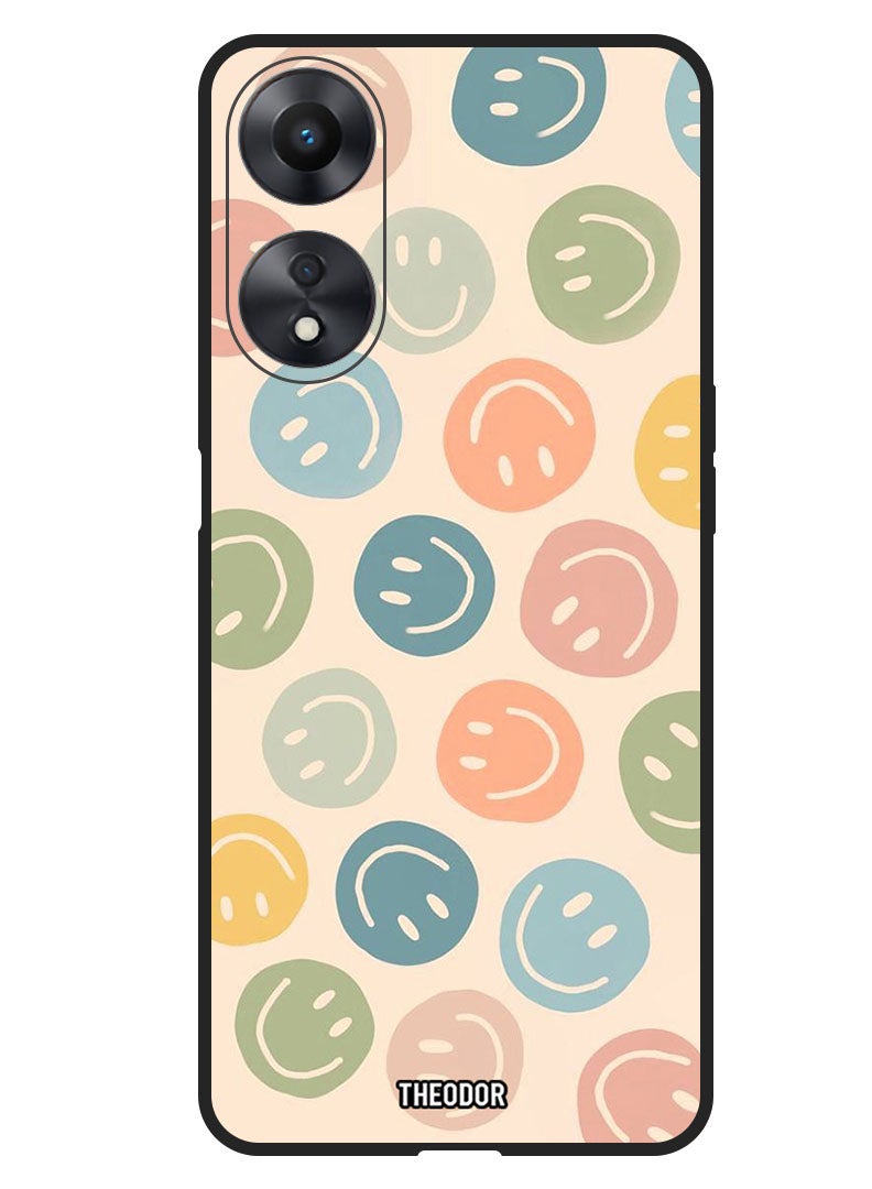 Theodor Protective Case Anti Scratch Shock Proof Bumper Cover For Oppo F23 5G Colourful Smileys - Image 1