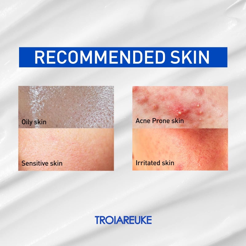 TROIAREUKE كريم استعادة تروياريوك ACSEN | مرطب وجه مرطب ومهدئ مع سنتيلا أسياتيكا وزيت الزيتون وسكوالان للبشرة الحساسة والجافة والمجففة، يقلل من علامات ندبات حب الشباب - Image 5