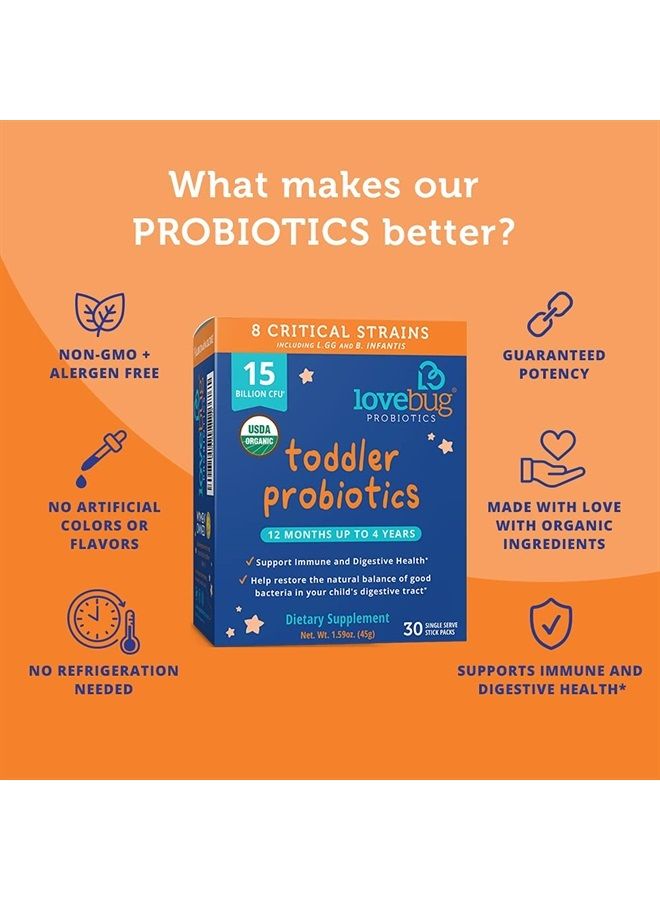 LoveBug Probiotics Lovebug Award Winning Probiotics | Constipation & Stomach Discomfort | Softer Bowel Movements | Easy-to-Take Powder | Ages 12 Months to 4 Years | 60 Packets - Image 5