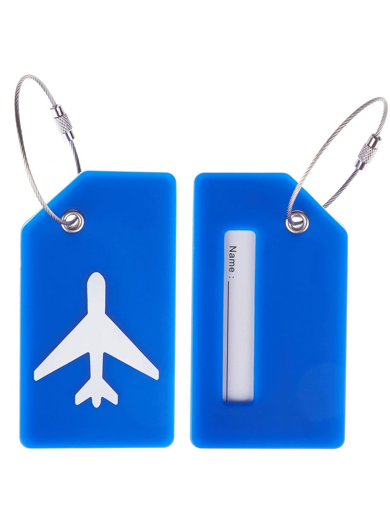 5 Pack Silicone Luggage Tag, With Name ID Card Quickly Spot Luggage Suitcase, Anti-lost Tag, Blue - Image 2