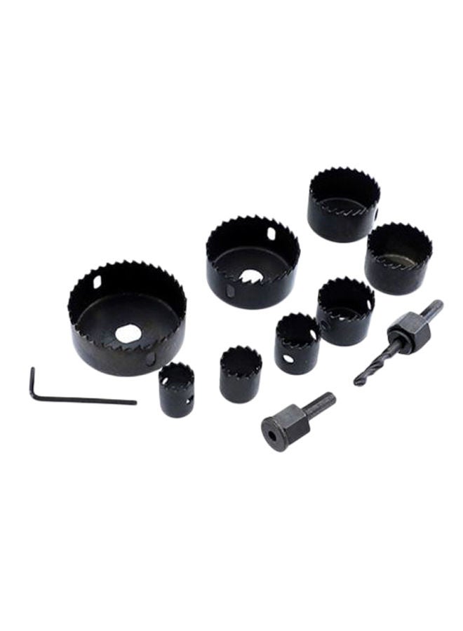 NIBEMINENT 11-Piece Hole Saw Drill Bit Tool Set Black 20*10*5centimeter 