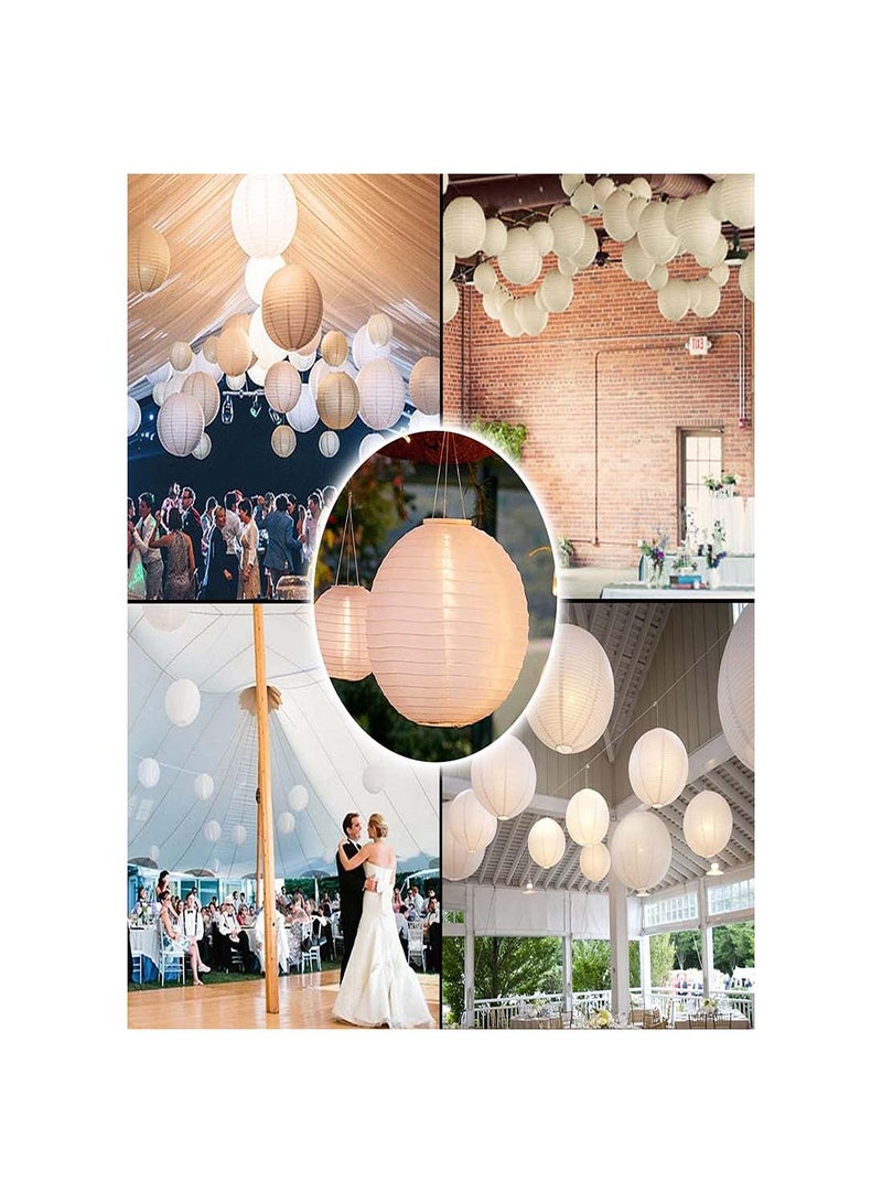 SYOSI Paper Lanterns, Chinese, Japanese Paper Lanterns, 10Pcs White Decorative Hanging Round Paper Lanterns Lamp for Birthday, Wedding, , Bridal Shower, Home Decor, Party(Size of 4”, 6”, 8”, 10”)  - Image 4