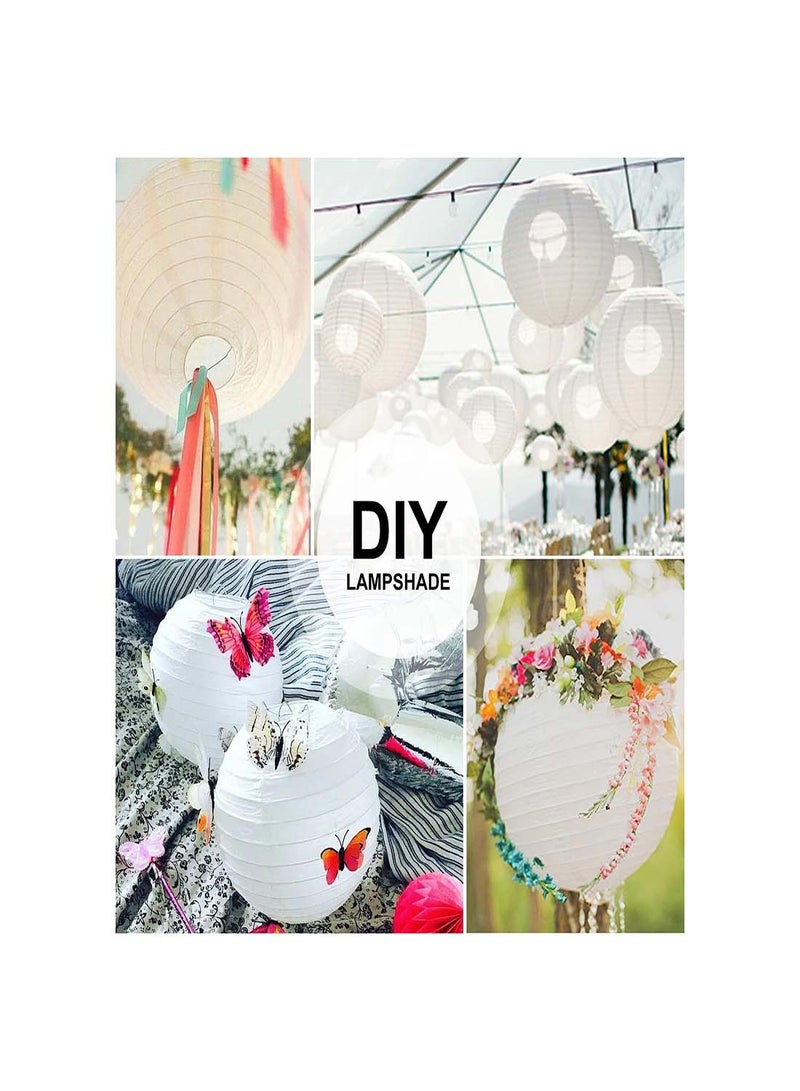 SYOSI Paper Lanterns, Chinese, Japanese Paper Lanterns, 10Pcs White Decorative Hanging Round Paper Lanterns Lamp for Birthday, Wedding, , Bridal Shower, Home Decor, Party(Size of 4”, 6”, 8”, 10”)  - Image 5