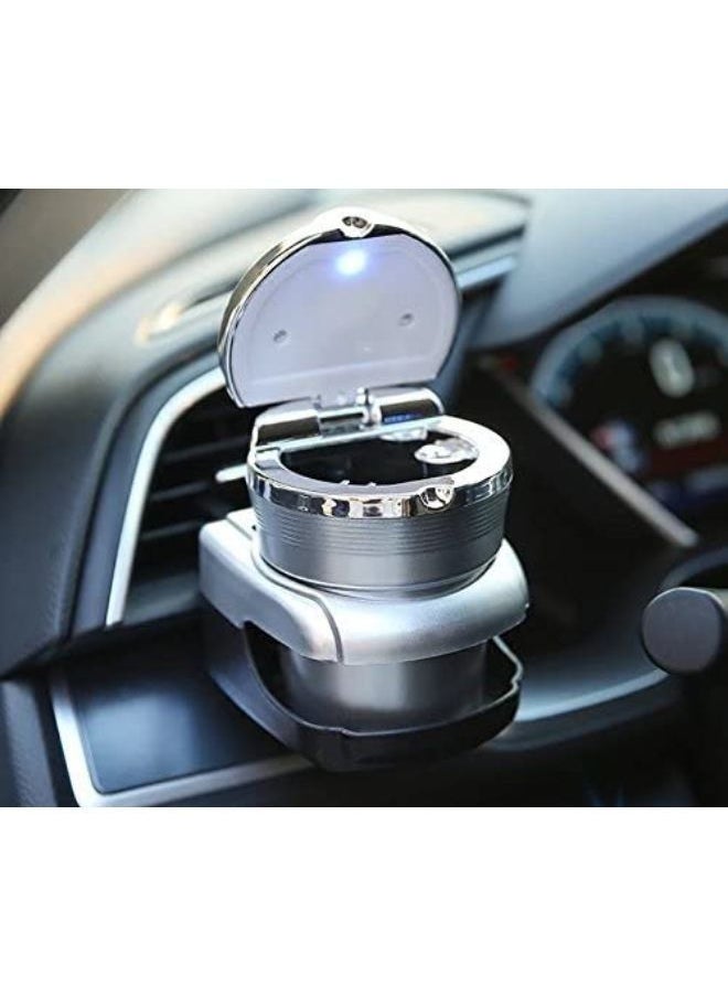 Generic Portable Blue LED Light Car Ashtray Cup Holder with Lid  - Image 3