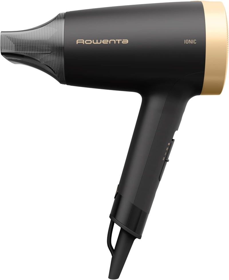 Rowenta CV1811 Express Style Hair Dryer, 1900 Efficient, 2 Settings, Ion Technology, Powerful Cold Air Knob, 1.8 m Power Cord, Compact and Ultralight Design, Black/Gold Economical varied design options - Image 2